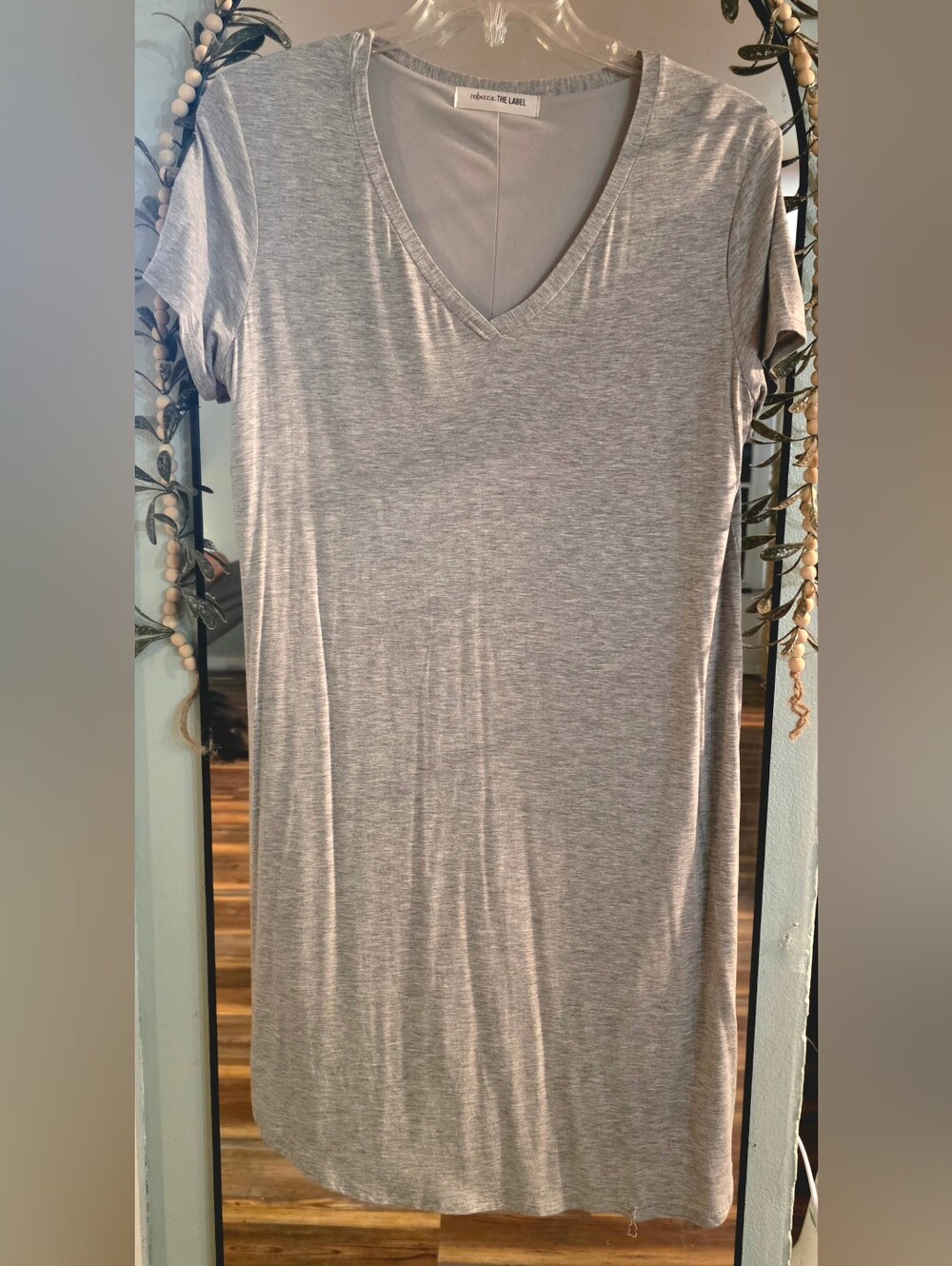 Heather Light Gray V-Neck Shirt Dress
